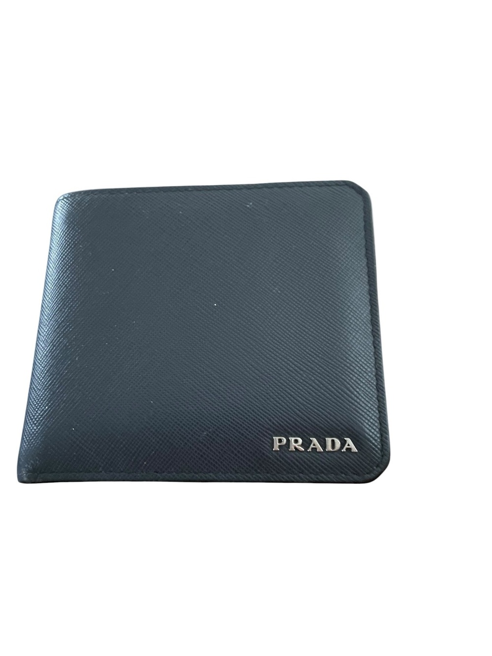 Authentic PRADA Saffiano Corner Bifold Wallet with Coin Pocket in Baltico Navy⁠